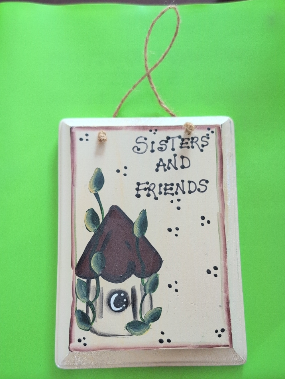 Hand-Painted 'Sisters and Friends' Cream Wall Plaque